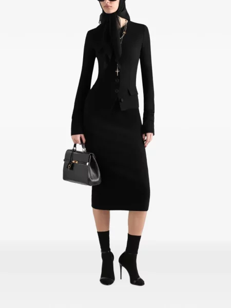 Vunena jakna Dolce & Gabbana crna