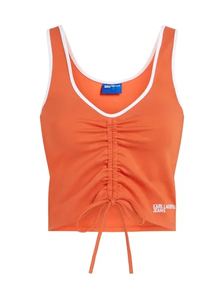 Top din denim Karl Lagerfeld Jeans alb