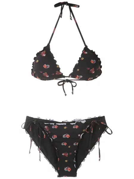 Bikini Amir Slama cu model floral negru