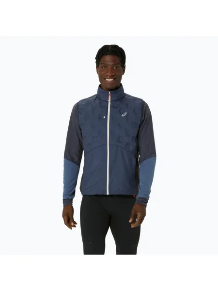 Мъжки елек за бягане ASICS Road Winter midnight синьо