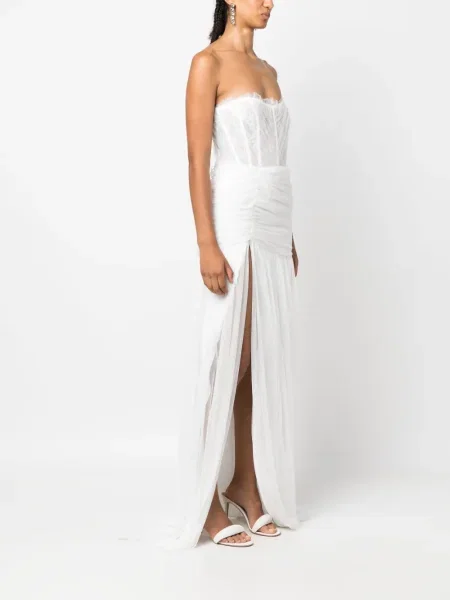 Rochie maxi Ana Radu drapată de costum alb