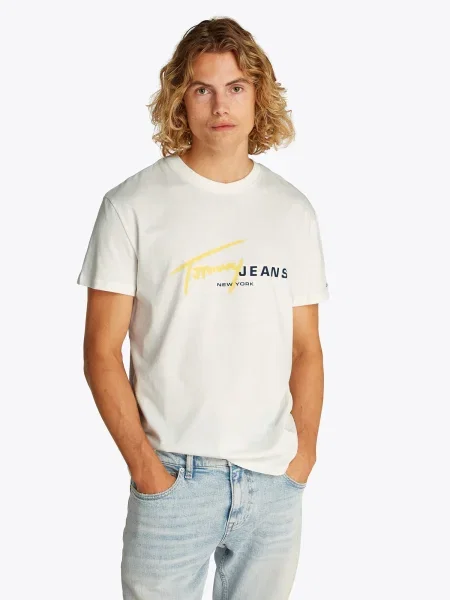Tommy Jeans Tricou Signature Dna alb
