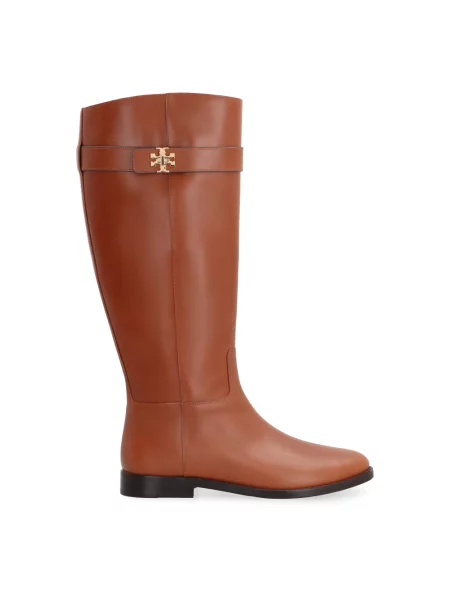 Kozaki Tory Burch skórzane brązowe