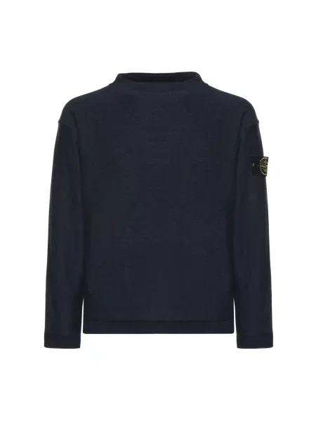 Dzianinowy sweter Stone Island z kamieniami niebieski