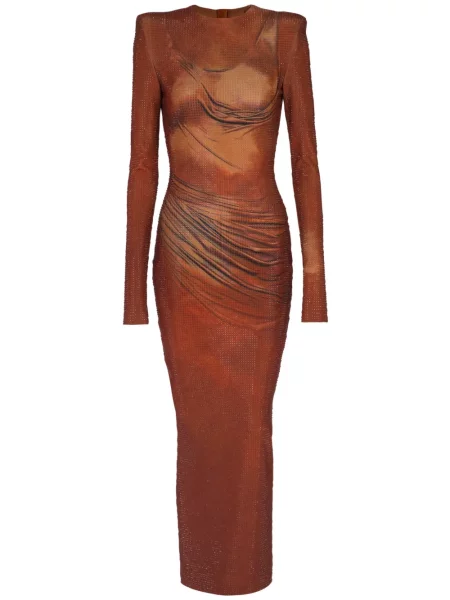 Stras rochie maxi Balmain maro