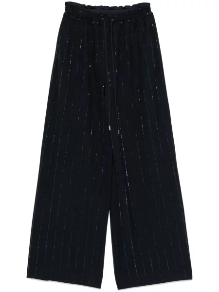 Stras pantaloni Self-portrait albastru