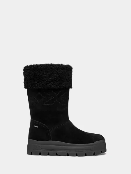 Замшевые сапоги Geox черные