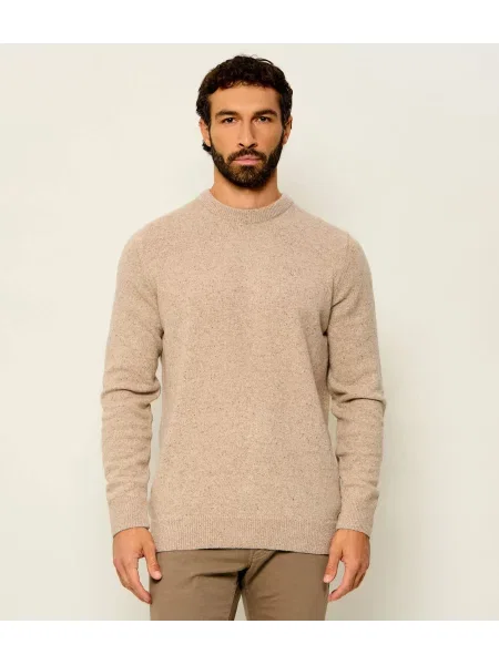 Barbour De lână pulover Tisbury cu adaos de mătase maro