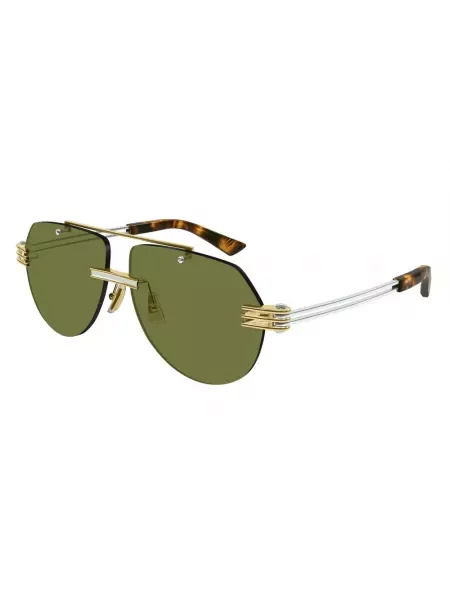 Bottega Veneta okulary złoty szare