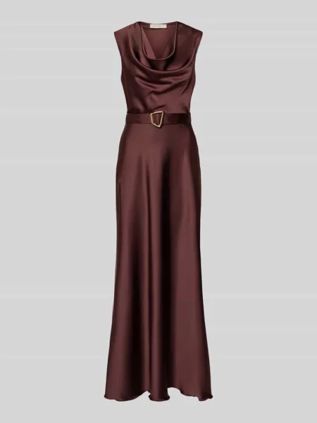 Sukienka wieczorowa o kroju regular fit z satyny Rinascimento