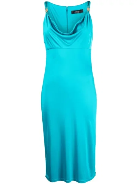 Rochie midi Versace până la genunchi de costum albastru