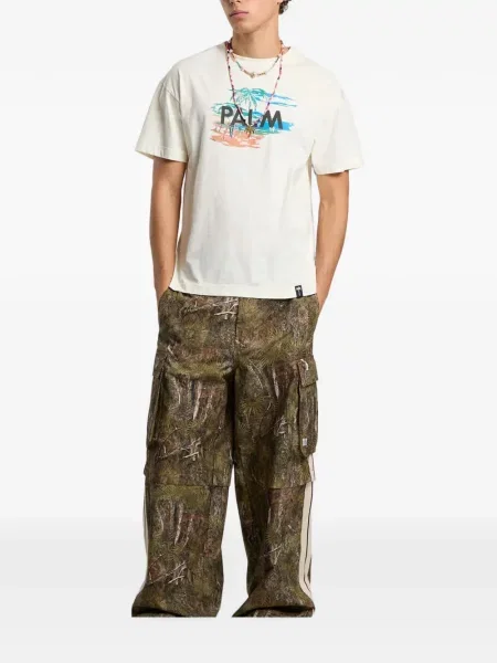 Tricou Palm Angels cu imagine alb