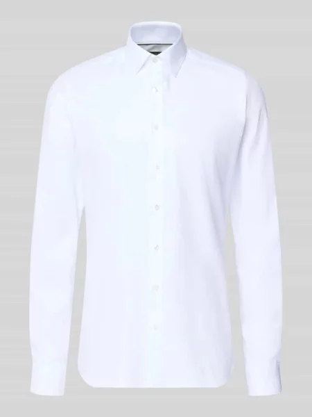Koszula biznesowa krój slim fit z tkaniny diagonalnej z bardzo długim rękawem Olymp Level 5 biała