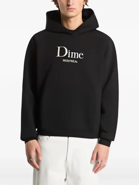Hanorac cu glugă Dime cu broderie clasic negru