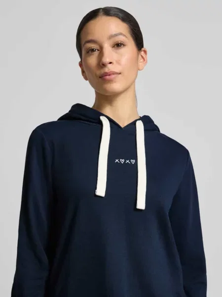 Bluza z kapturem o kroju regular fit z mieszanki bawełny Tom Tailor Denim granatowa
