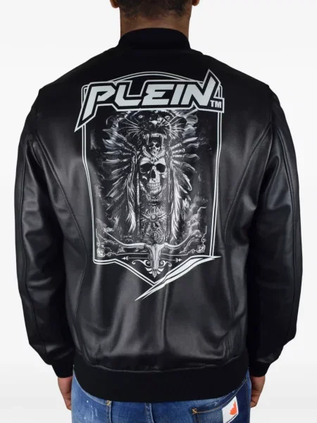 Geanta de piele Philipp Plein negru