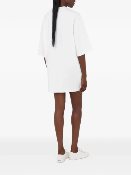 Rochie Moschino cu imagine de costum alb