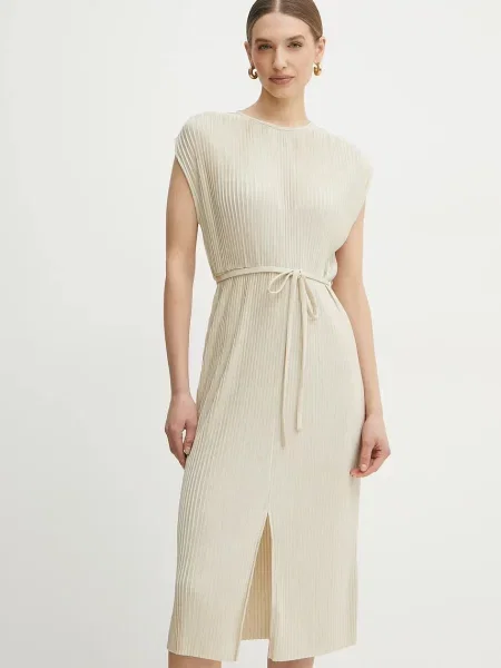 BOSS rochie midi drept bej