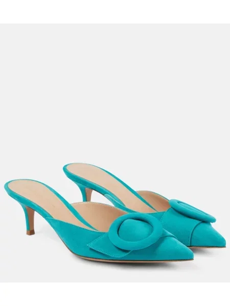 Papuci tip mules Gianvito Rossi din piele de căprioară