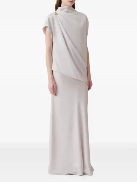 Fusta maxi Fabiana Filippi din satin gri
