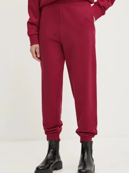 HUGO spodnie dresowe Nelfinia bordowe