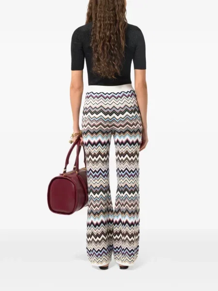 Pantaloni Missoni tricotate alb