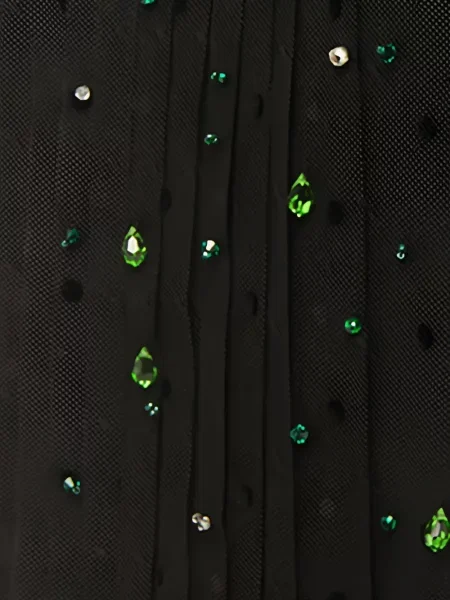 Rochie Prada plisată de cristal de costum negru