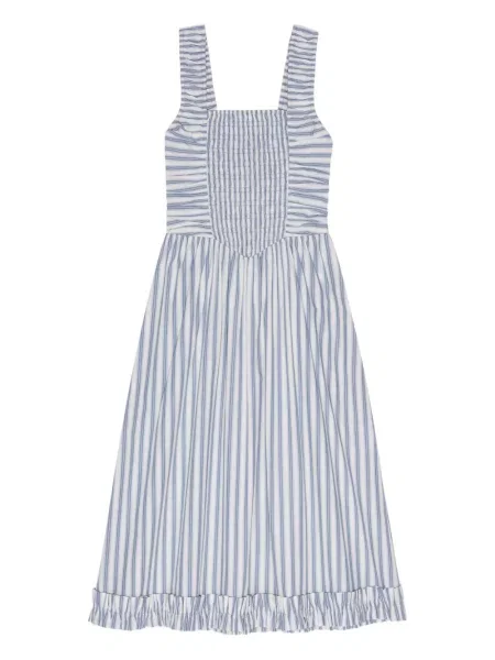 Rochie Ganni cu dungi de costum alb