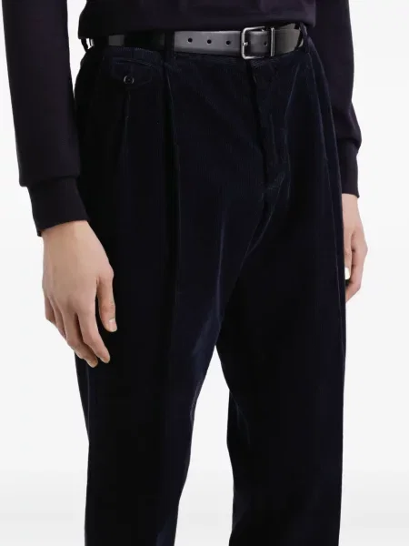 Πλισέ παντελόνι chino Dolce & Gabbana κοτλέ μπλε