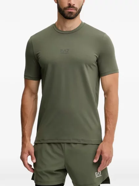Tricou Ea7 Emporio Armani cu imagine cu decolteu rotund verde