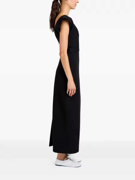 Κοστούμι μίντι φόρεμα Proenza Schouler με λαιμόκοψη v με μήκος μέχρι το γόνατο μαύρο