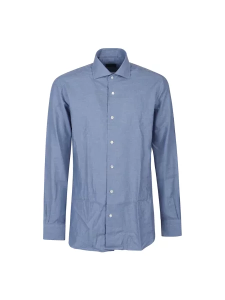Koszula Barba Napoli z długim rękawem niebieska