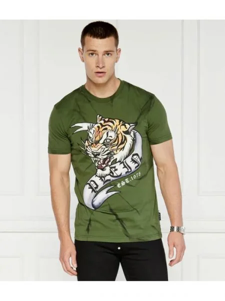 Philipp Plein Tricou Tattoo verde