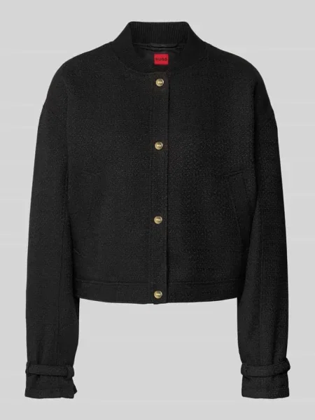 Marynarka o kroju oversized z efektem bouclé model Hugo czarna