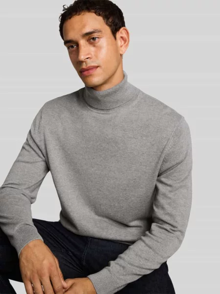 Sweter z golfem z drobno tkaną strukturą Tom Tailor