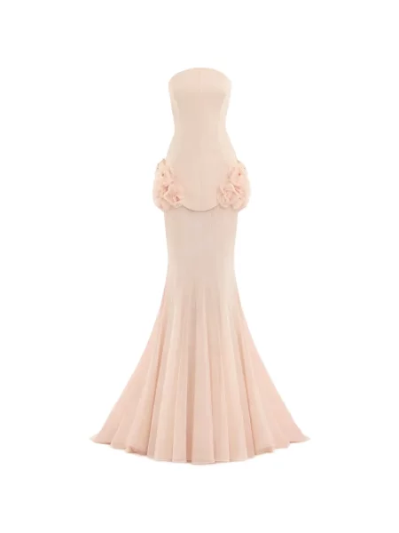 Rochie maxi Gemy Maalouf fără bretele roz