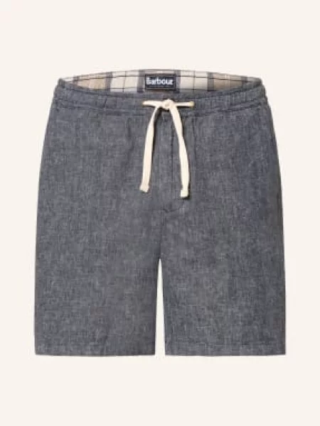 Barbour Šortky Stillwater S Lnem tmavě modrá