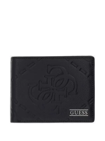 Portofel Guess din piele cu autograf negru