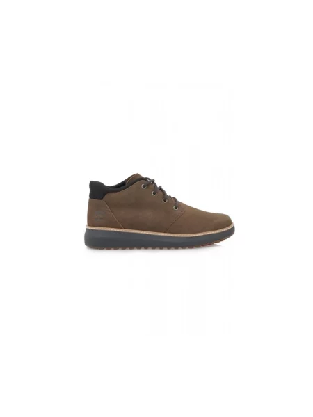 Botki Timberland sznurowane skórzane brązowe