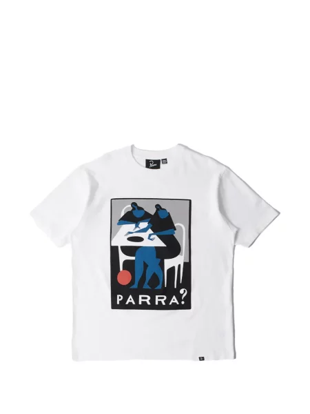 Scurt tricou By Parra cu imagine alb