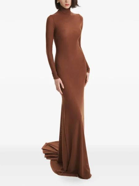 Rochie maxi 2310 Studio lungă de costum maro