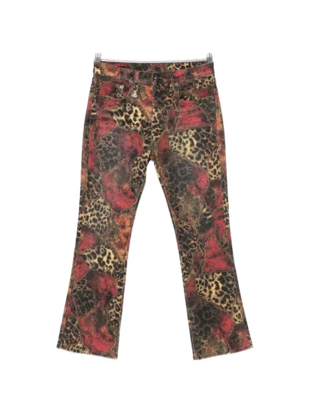 Blugi R13 cu imagine cu model leopard roșu