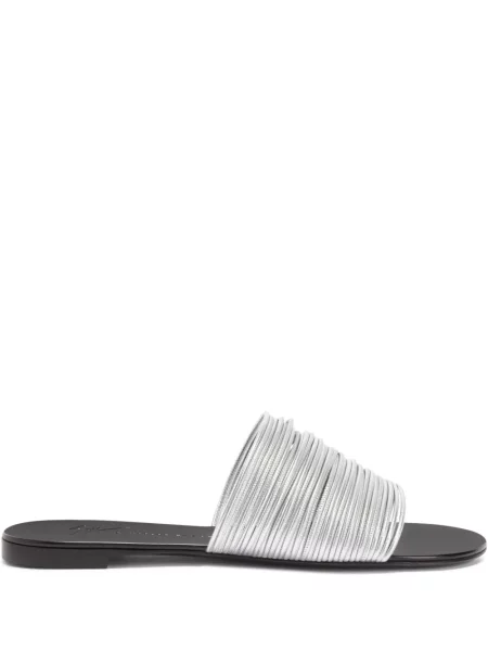 Papuci Giuseppe Zanotti din piele argintiu
