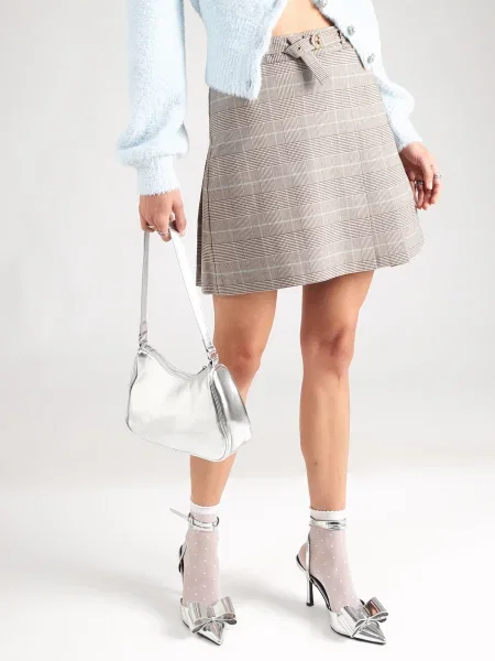 GUESS Fustă GERALDINE bej deschis / negru / alb maro