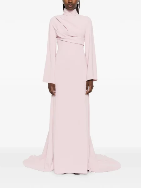 Lung rochie maxi Solace London drapată roz