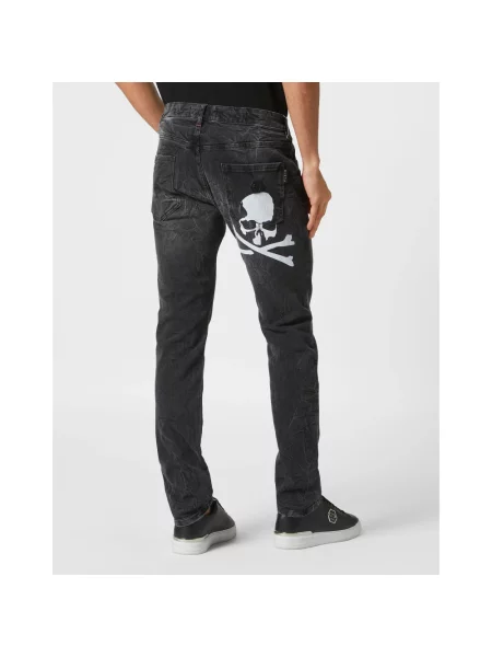 Jeansy straight leg Philipp Plein szare