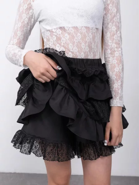 Дитяча Спідниця міні Cvetkov віскоза/поліестер чорний