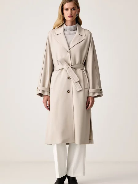 MM by Max Mara palton pentru femei cu vâscoză MMLESPOSTO bej