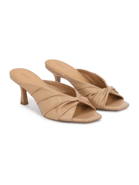 Klapki Kazar skórzane beżowe
