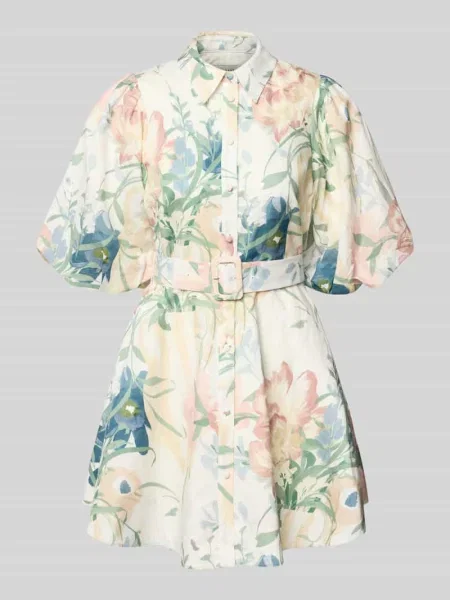 Sukienka mini z mieszanka lnu z bufiaste rękawy model OLLIIV' Ted Baker